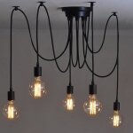 Suspensions lustres araignee rtro plafond 5 tte lampe lumire bricolage clairage plafonniers luminaire ...