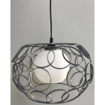 Suspension - sodimpex - fils gris avec boule en verre - diam�tre 32 cm - culot e27
