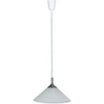 Suspension monte - et - baisse ariana - 1x60w e27 - acier / albatre - brilliant - 73578 13