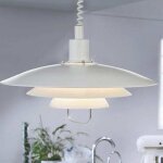 Suspension monte et baisse en mtal blanc diamtre 48cm kirkenes