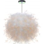 Suspension plume luminaire blanche moderne e27 lustre abat - jour 30cm 40w
