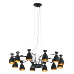 Suspension r�tro - faro barcelona - 12 bras - m�tal - noir - 150 cm