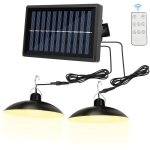 Suspension solaire  double ttelampes solaires dextrieur ip65 tanchesintgr 32 led clairage dalle ...