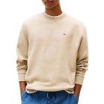 Sweat beige homme tommy hilfiger reg flag crews
