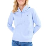 Sweat � capuche bleu femme tommy hilfiger flag