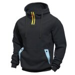 Sweat � capuche - fondupin - noir - manches longues hoodie en polaire - homme