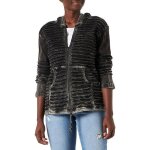Sweat � capuche gothique femme noir avec d�coupes et effet d�lav� veste coton stonewashed style artistique ...