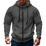 Sweat � capuche homme zipp�sweat - shirt en polaire automne hiver avec poches zipp�es - taille eu - gris ...