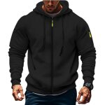 Sweat � capuche homme zipp�sweat - shirt en polaire automne hiver avec poches zipp�es - taille eu - noir ...