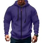 Sweat � capuche homme zipp�sweat - shirt en polaire automne hiver avec poches zipp�es - taille eu - violet ...