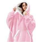 Sweat  capuche surdimensionn sweat plaid polaire chaude couverture avec manches et poche pull plaid ...