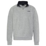 Sweat polaire gris homme schott half zipped