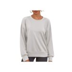 Sweat - shirt oversize femme � manches longues doux et confortable style sportif coupe courte d�contract�e ...
