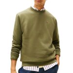 Sweat vert homme tommy hilfiger reg flag crews