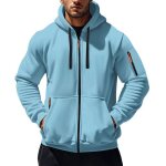 Sweat zipp� � capuche hommehoodie homme hiver en polaire avec poches multiple - taille eu - bleu clair ...