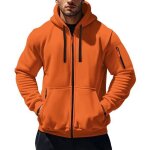 Sweat zipp� � capuche hommehoodie homme hiver en polaire avec poches multiple - taille eu - orange