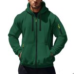 Sweat zipp� � capuche hommehoodie homme hiver en polaire avec poches multiple - taille eu - vert fonc� ...