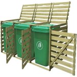 Sweet abri pour poubelle triple 240 l bois imprgn 85670