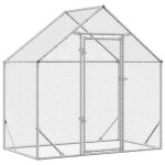 Sweet�enclos ext�rieur voli�re chenil cage � poules argent 170x100x177 cm acier galvanis� eu26 757230 ...