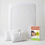 Sweetnight - lot prot�ge - matelas 160x200 + 2 prot�ge - oreillers 65x65 - bouclette �ponge coton absorbante ...