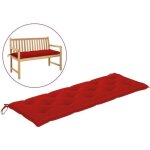 Sym - hot coussin de banc de jardin rouge 150x50x7 cm tissu coussin dexterieur coussin de bain de soleil ...