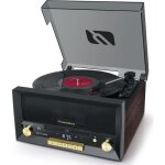 Systme chane hifi cd 20w vintage avec platine vinyle - cd / fm / usb / aux - 33 / 45 / 78 tours