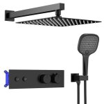 Système encastré ensemble de douche noir douche de tête pluie pack de douche y compris douchette corps ... Système encastré ensemble de douche noir douche de tête pluie pack de douche y compris douchette corps ...