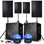 Syst�me sonorisation complet - bm sonic - pack 4400w - 4 enceintes - bluetooth / usb - 2x sub 38cm