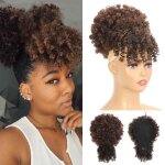 T33 - fb04 - 1 pc - chignon afro bouffant queue de cheval boucle et crpue pour femmes postiche synthtique ...