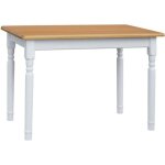 Table 100 x 60 cm blanc / aune rectangulaire pour cuisine ou salle  manger