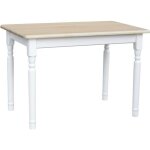 Table 100 x 60 cm blanc / vernis incolore rectangulaire pour cuisine ou salle  manger
