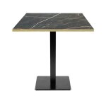 Table 70 x 70 cm - mod�le milan marbre samas chants laiton