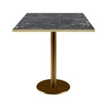 Table 70 x 70 cm rome bistrot marbre noir brillant