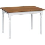 Table 80 x 60 cm blanc / chne rectangulaire pour cuisine ou salle  manger