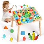 Table activit� montessori b�b� - vevor - 6 mois et plus table apprentissage montessori b�b� en bois pour ...