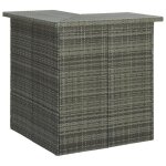 Vidaxl table d'angle de bar gris 100x50x105 cm rsine tresse