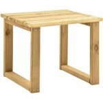 Table dappoint en bois de pin impr�gn� - 5828 - 30x30x26 cm - campagne - marron