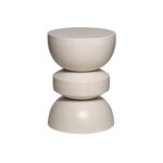Table dappoint. bout de canap�. table de chevet en m�tal. cr�me. assa. �32 x h 43. 5cm