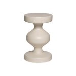 Table dappoint. bout de canap�. table de chevet en m�tal. cr�me. hawa �29. 5 x h 48. 5cm