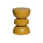 Table dappoint. bout de canap�. table de chevet en m�tal. moutarde. assa. �32 x h 43. 5cm