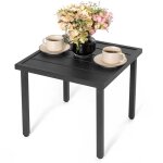 Table d?appoint carr�e d?ext�rieur avestar plateau � lamelles et pieds r�glables pour terrasse jardin ...