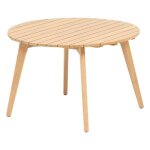 Table d appoint de jardin ronde olvinia acacia 67x40cm - hespride