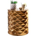 Table dappoint en mtal finebuy - design oriental martel - bout de canap [dor]