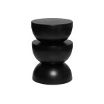 Table dappoint. bout de canap�. table de chevet en m�tal. noir. coumba. �32 x h 46. 5cm