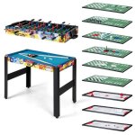 Table de baby - foot 12 en 1 - costway - dimension 105 x 106 x 905 cm - matriaux mdf mtal plastique ...