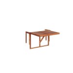 Table de balcon rabattable - beliani - udine - bois acacia fonc - rectangulaire - pliant