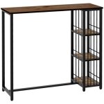 Homcom - table de bar - panneau de particules - 120x40x105cm - marron