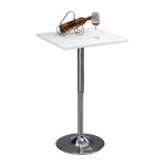 Table de bar table bistro chic style contemporain table carr�e hauteur r�glable dim. 60l x 60l x 82 - ...