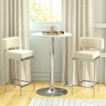 Table de bar table bistro mange - debout hauteur r�glable 67 - 93 cm � 63 cm plateau pivotant 360� m�tal ...
