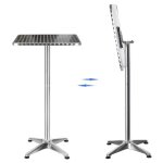 Table de bar bistrot chic contemporaine - h 70 - 110cm - carré - aluminium et acier inoxydable Table de bar bistrot chic contemporaine - h 70 - 110cm - carré - aluminium et acier inoxydable